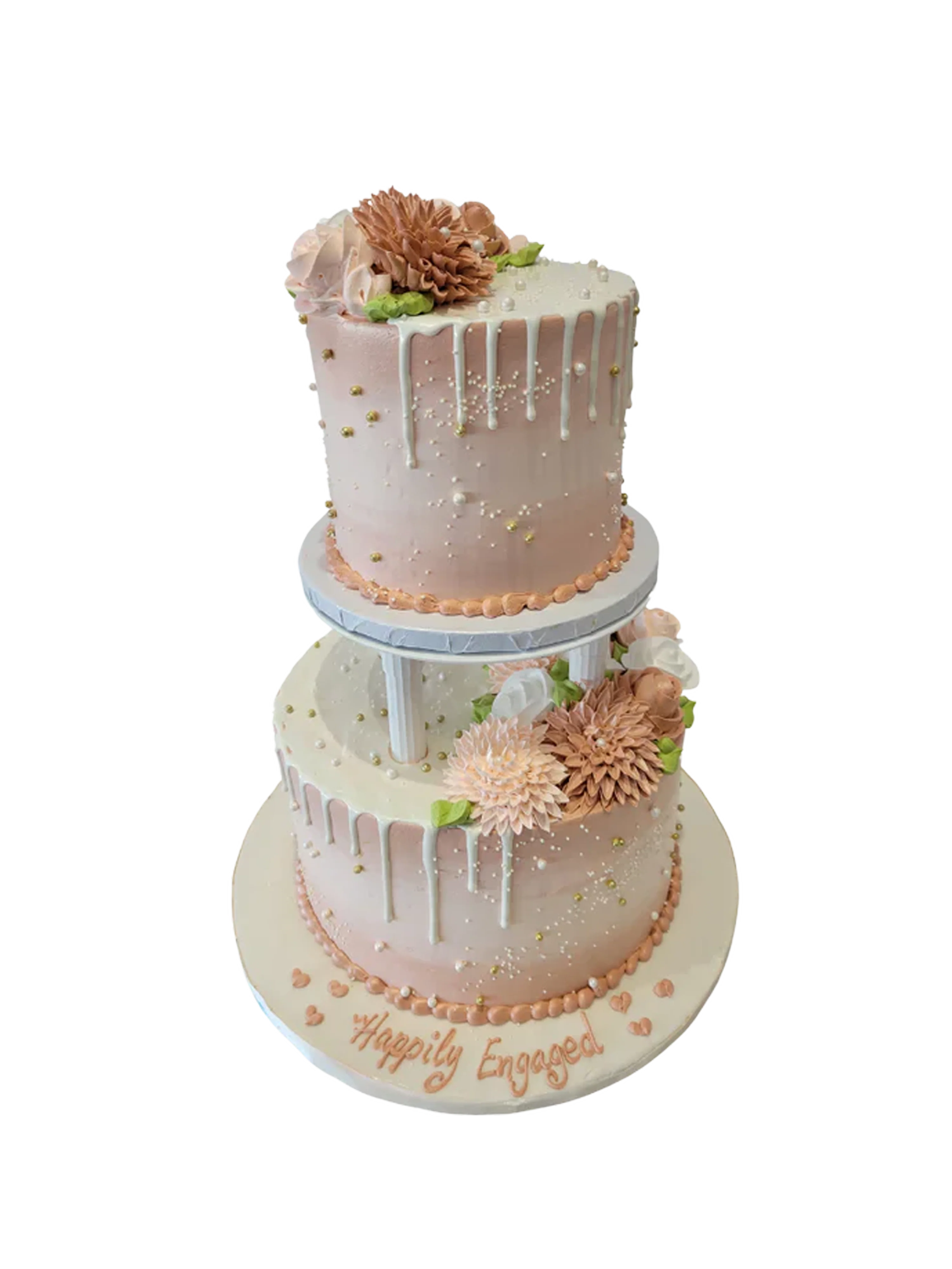 Rose Gold Engagement Tiered Cake - Image 4