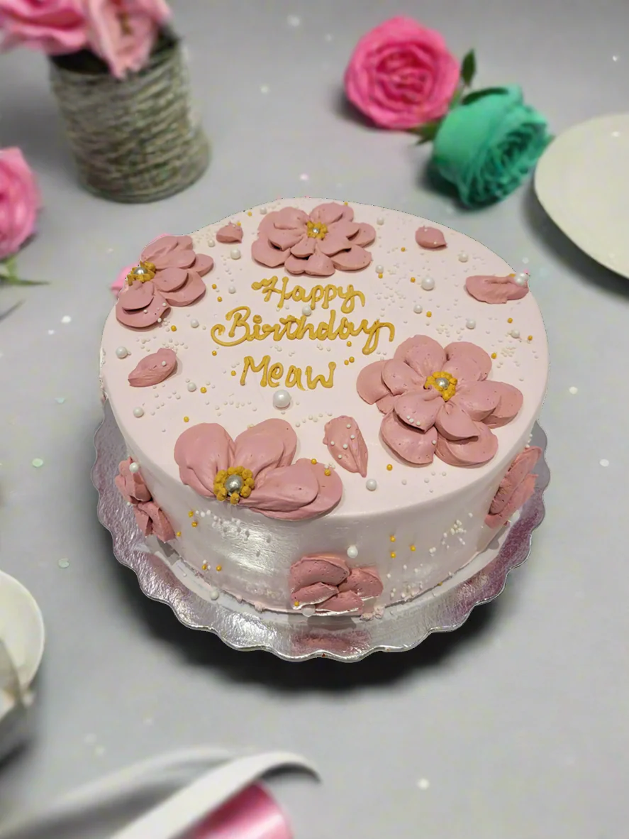 Rose Gold Floral Cake - Image 2
