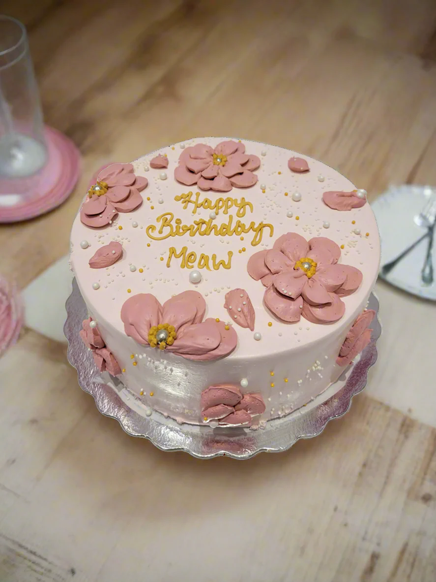 Rose Gold Floral Cake - Image 3