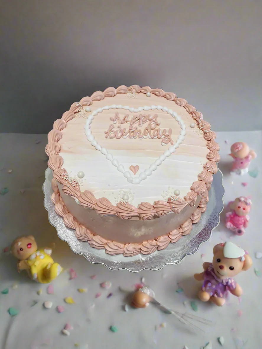 Rose Gold & White Cream Cake - Image 3