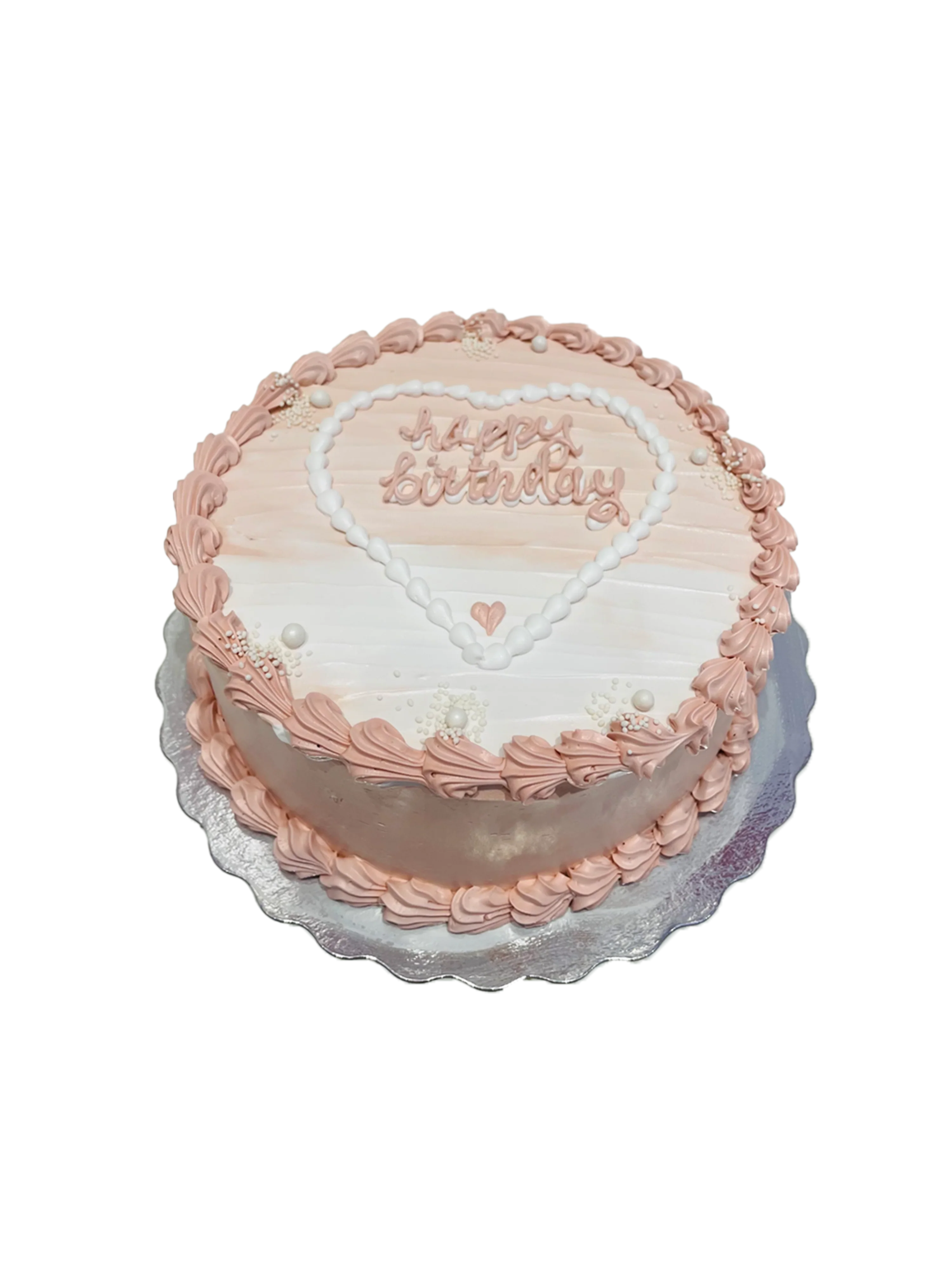 Rose Gold & White Cream Cake - Image 4