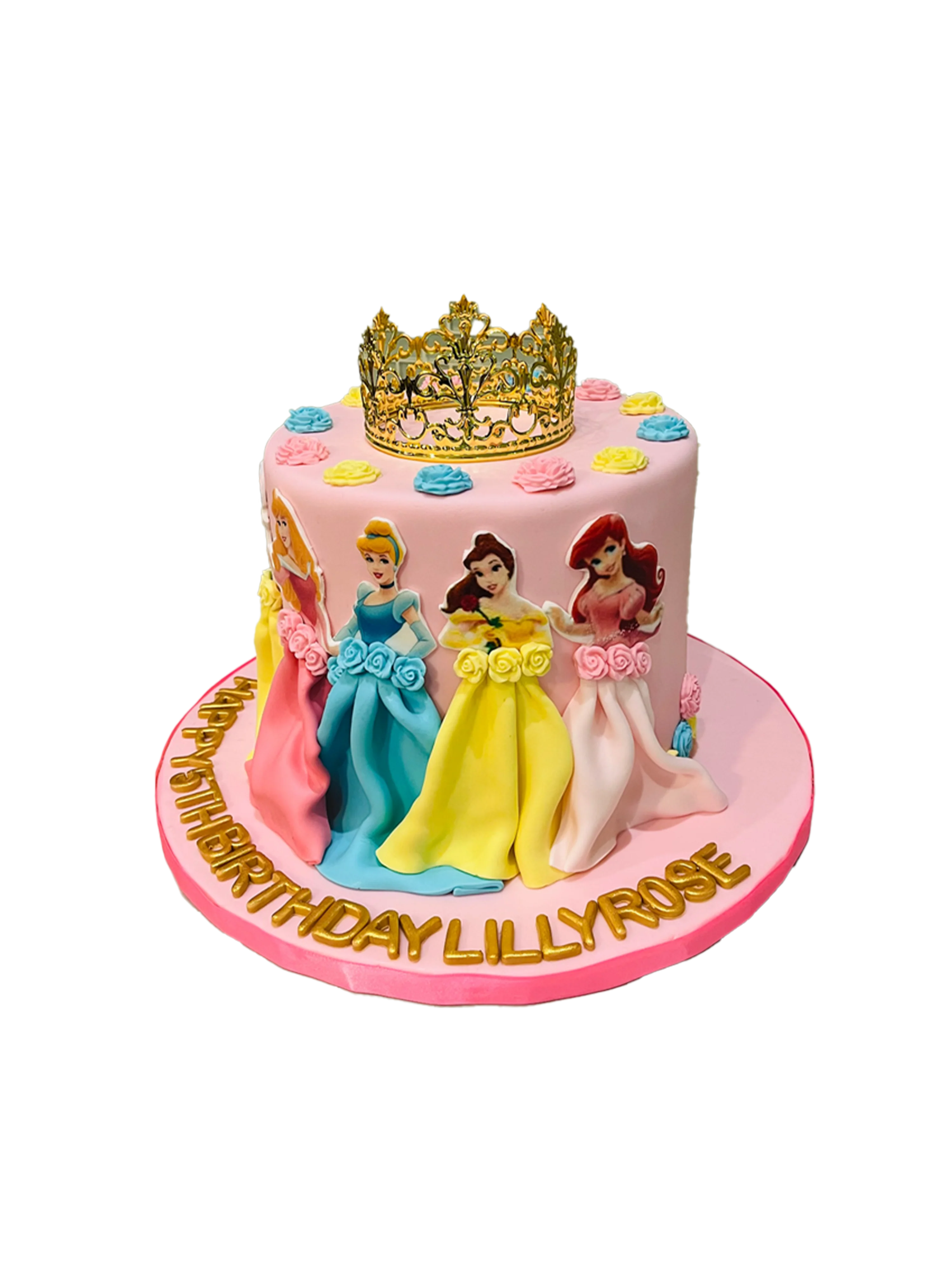 Rose Princess Crown Fondant Cake