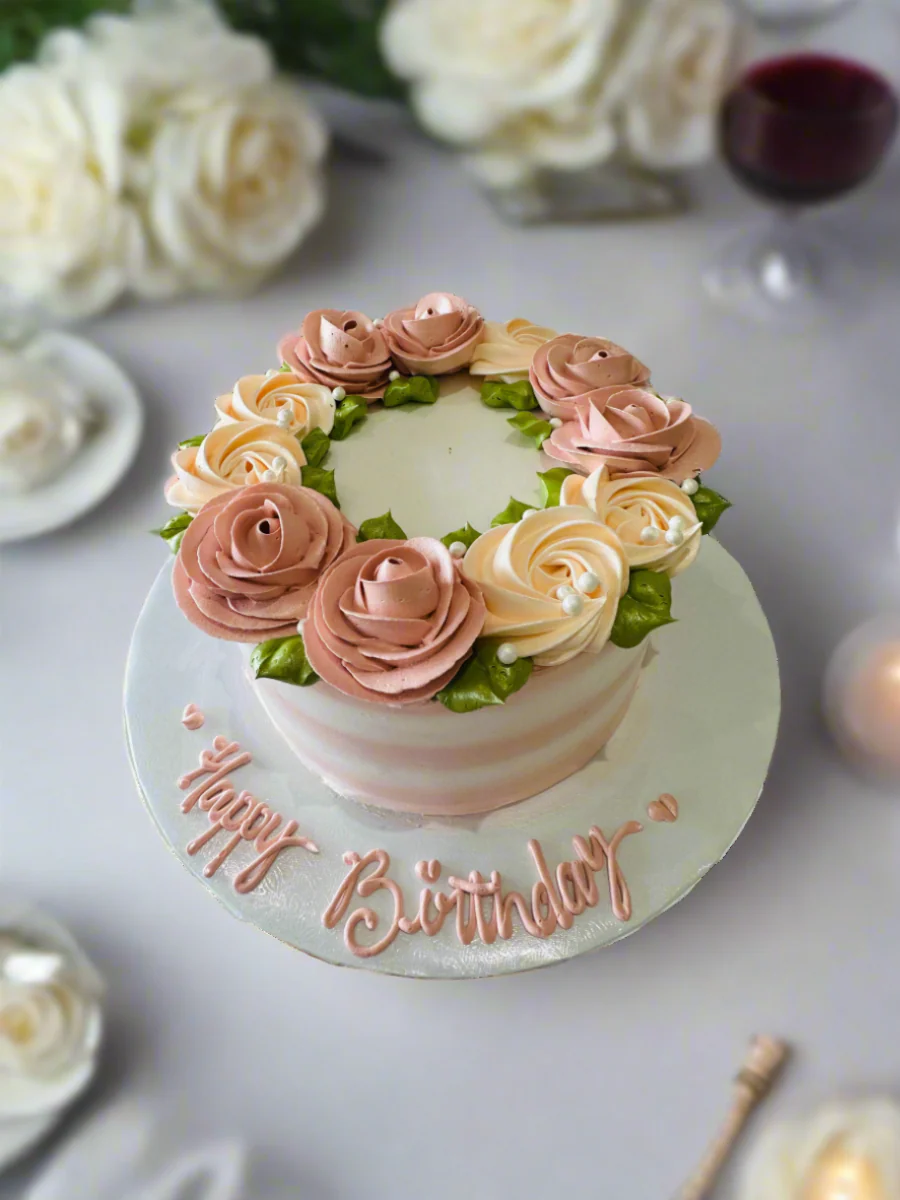 Rosegold Floral Cake - Image 2