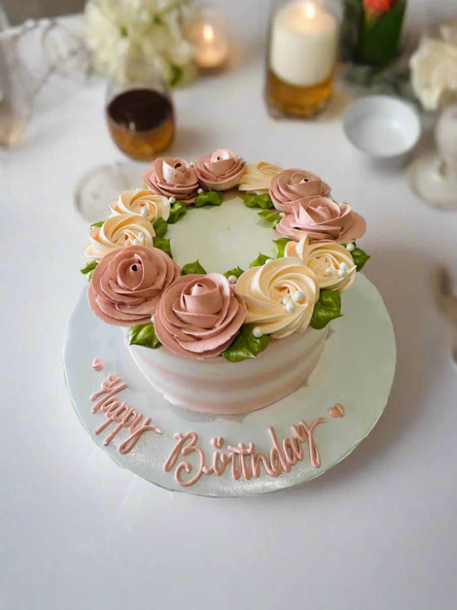 Rosegold Floral Cake - Image 3