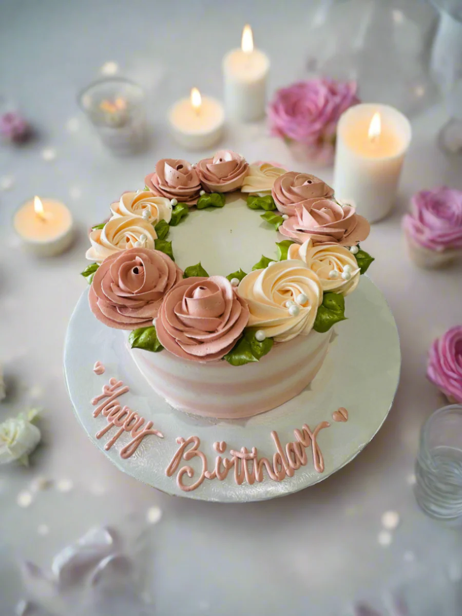 Rosegold Floral Cake - Image 4
