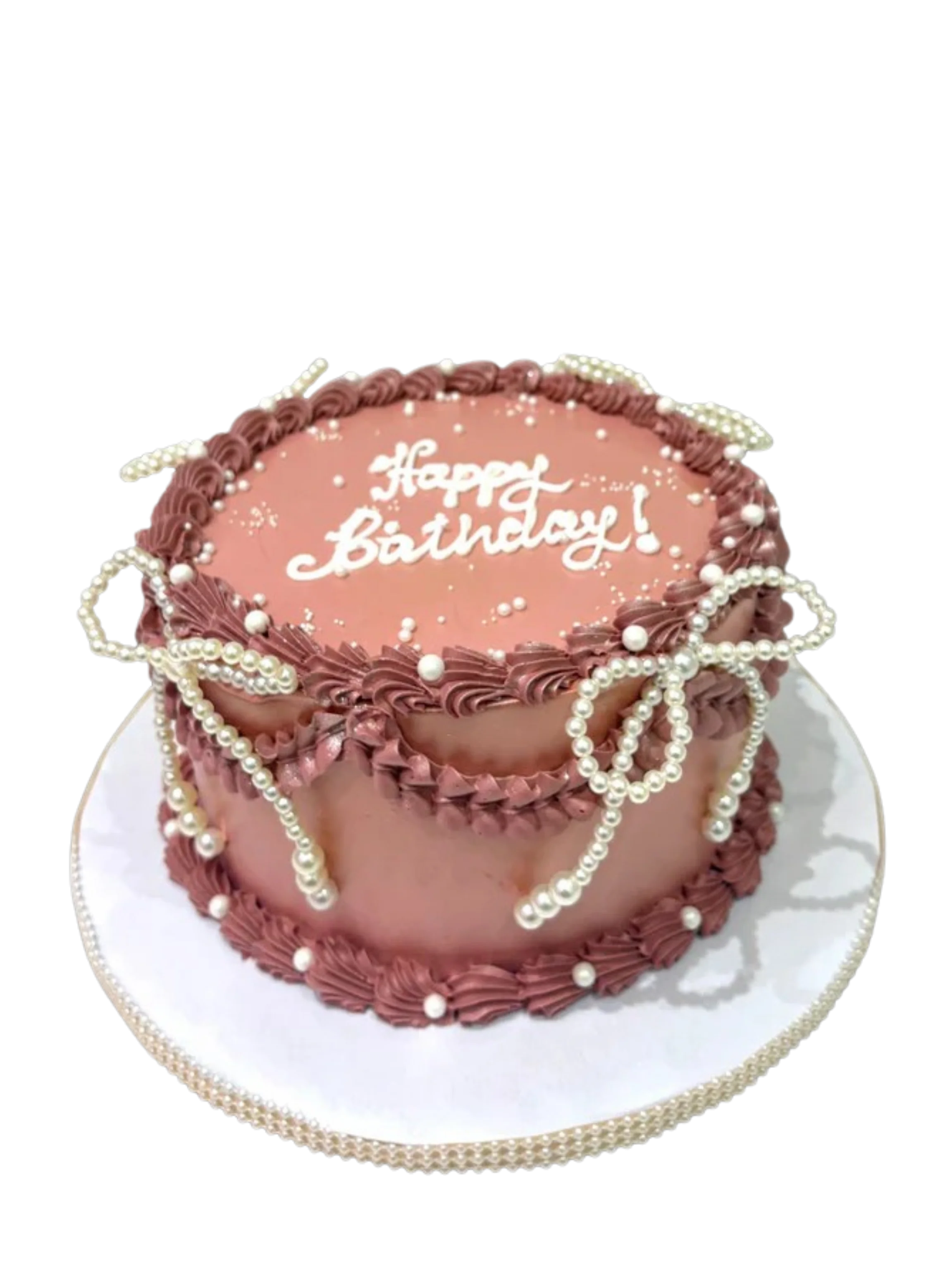 Rosegold Pearl Bows Vintage Cake