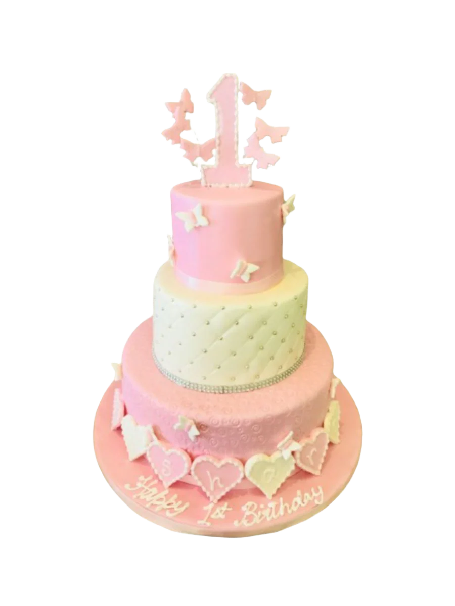 Roseline Tiered Fondant Cake