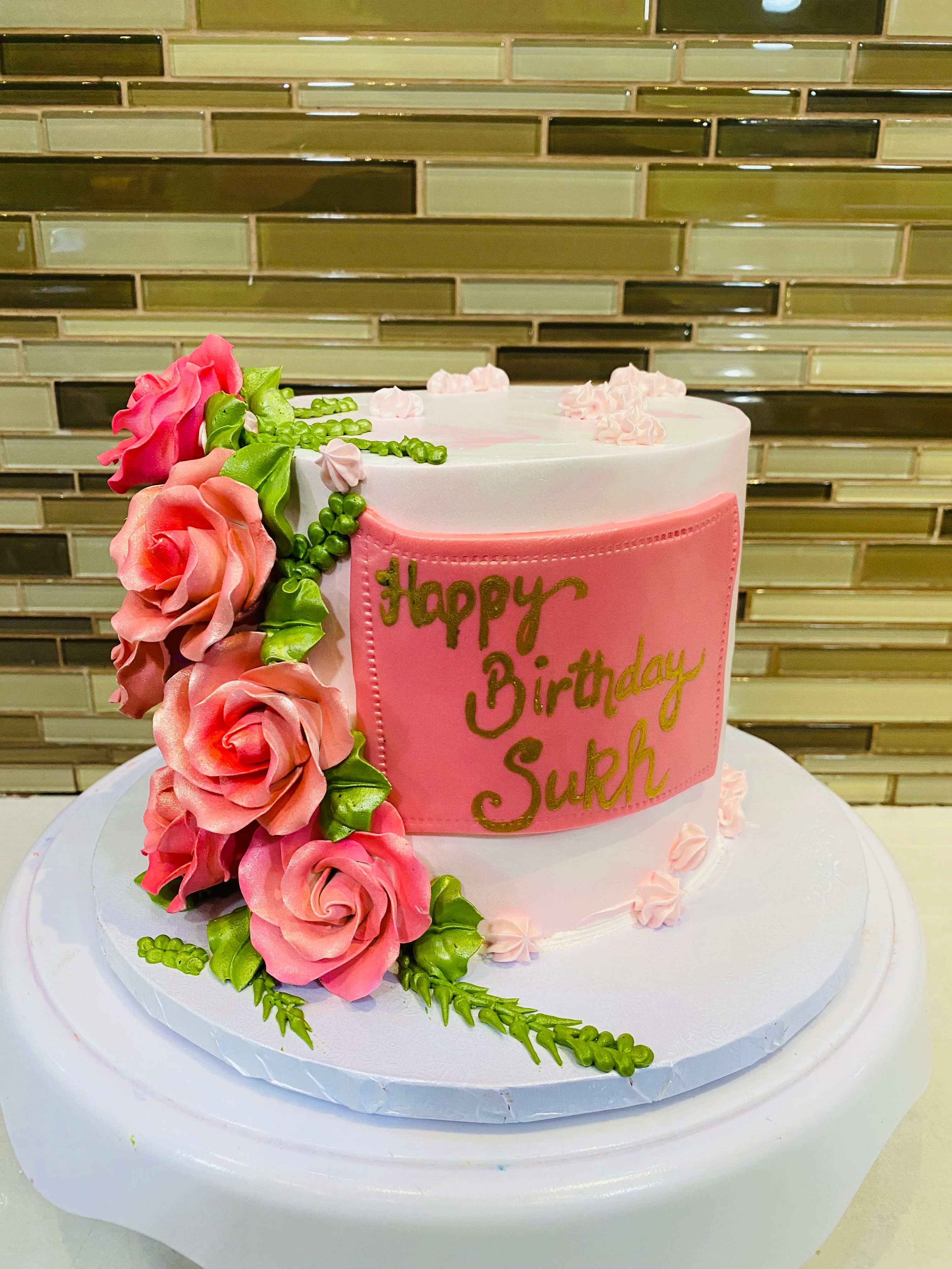 Rosy Pink Cream Cake - Image 5