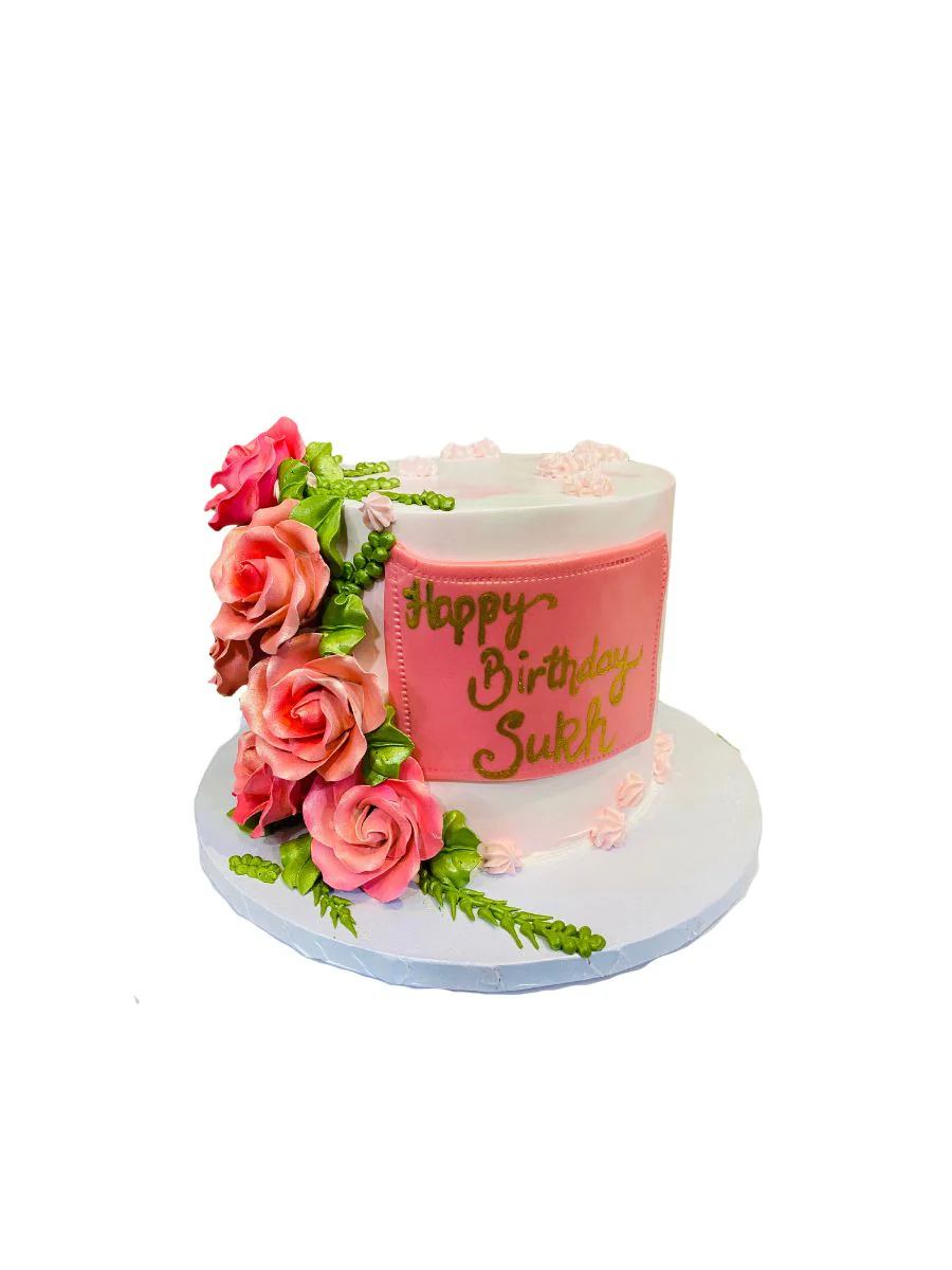 Rosy Pink Cream Cake - Image 6
