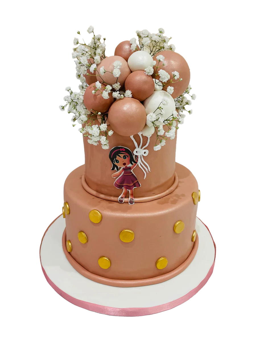 Rust Balloon Fondant Tiered Cake
