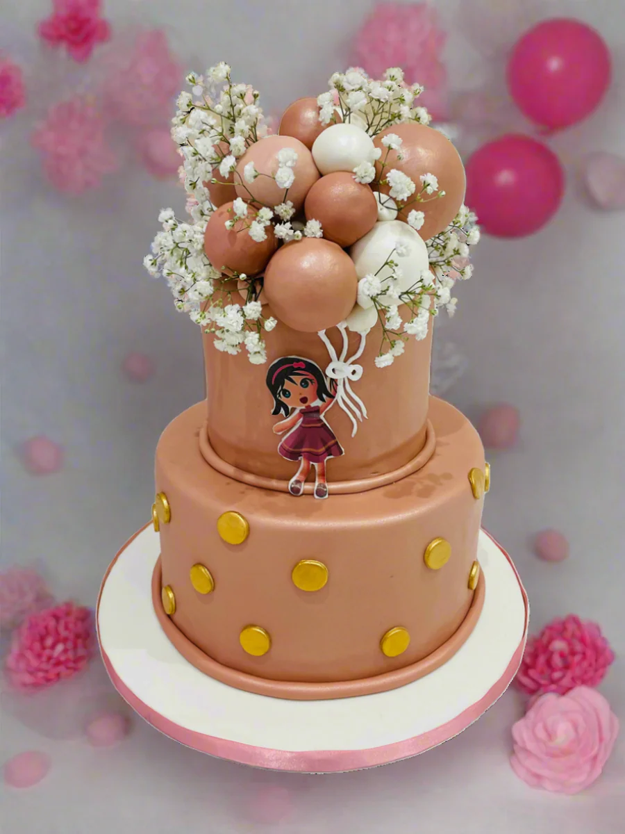 Rust Balloon Fondant Tiered Cake - Image 3