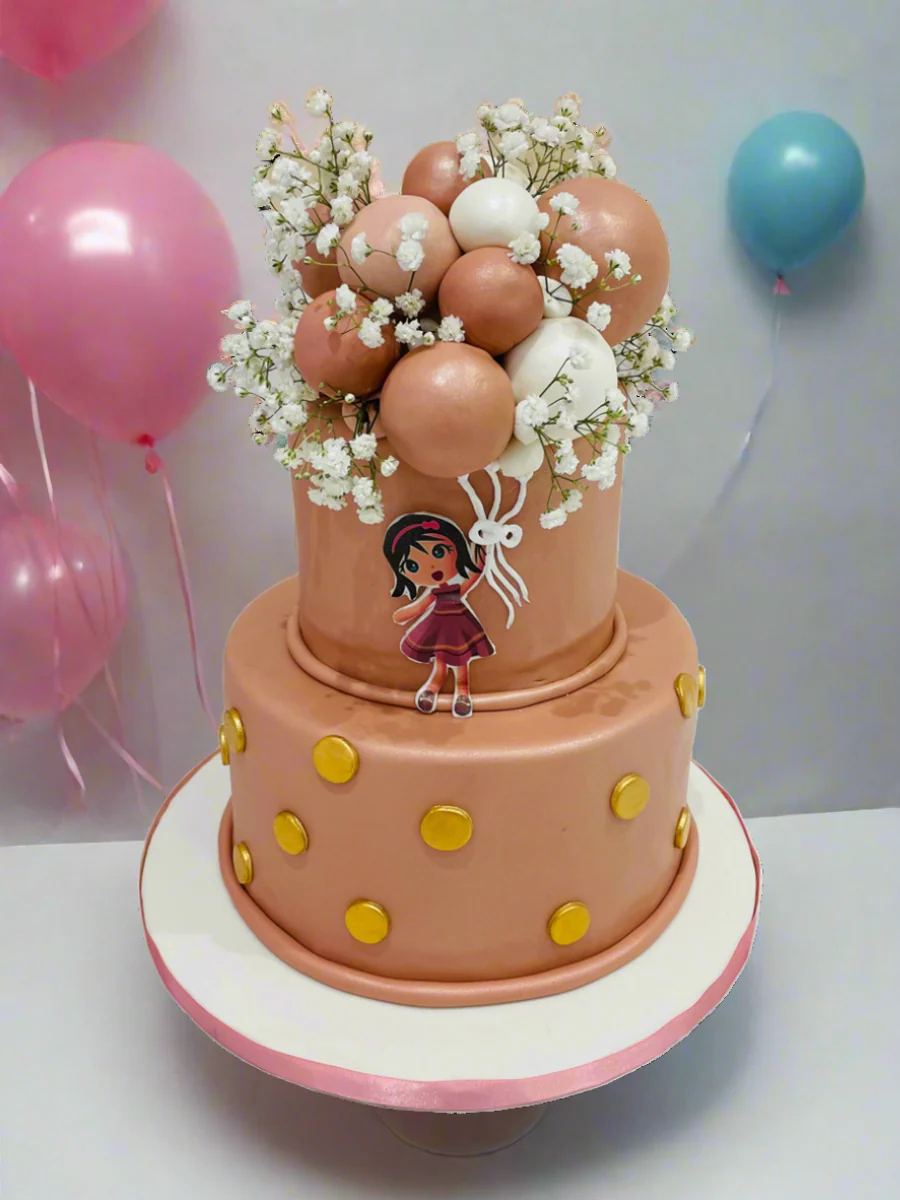 Rust Balloon Fondant Tiered Cake - Image 5