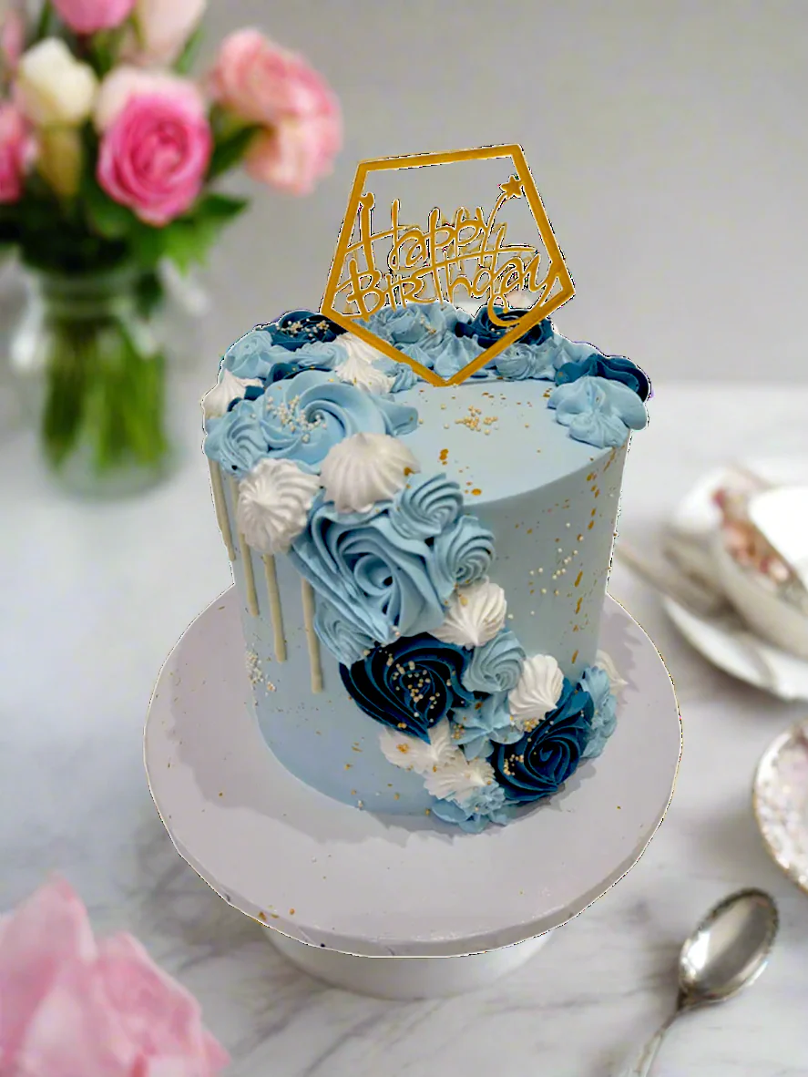 Ryaan Dusty Blue Birthday Cake - Image 2
