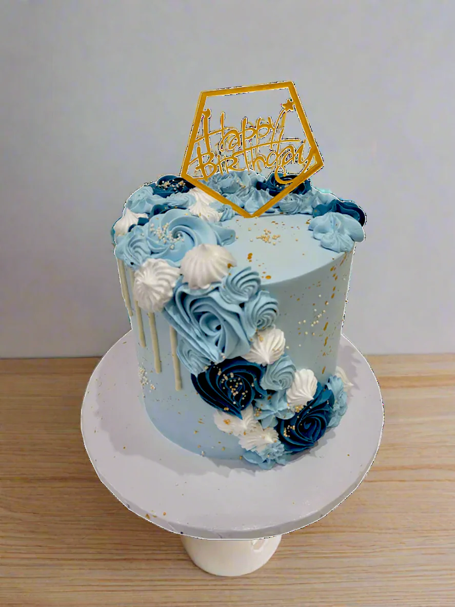 Ryaan Dusty Blue Birthday Cake - Image 3