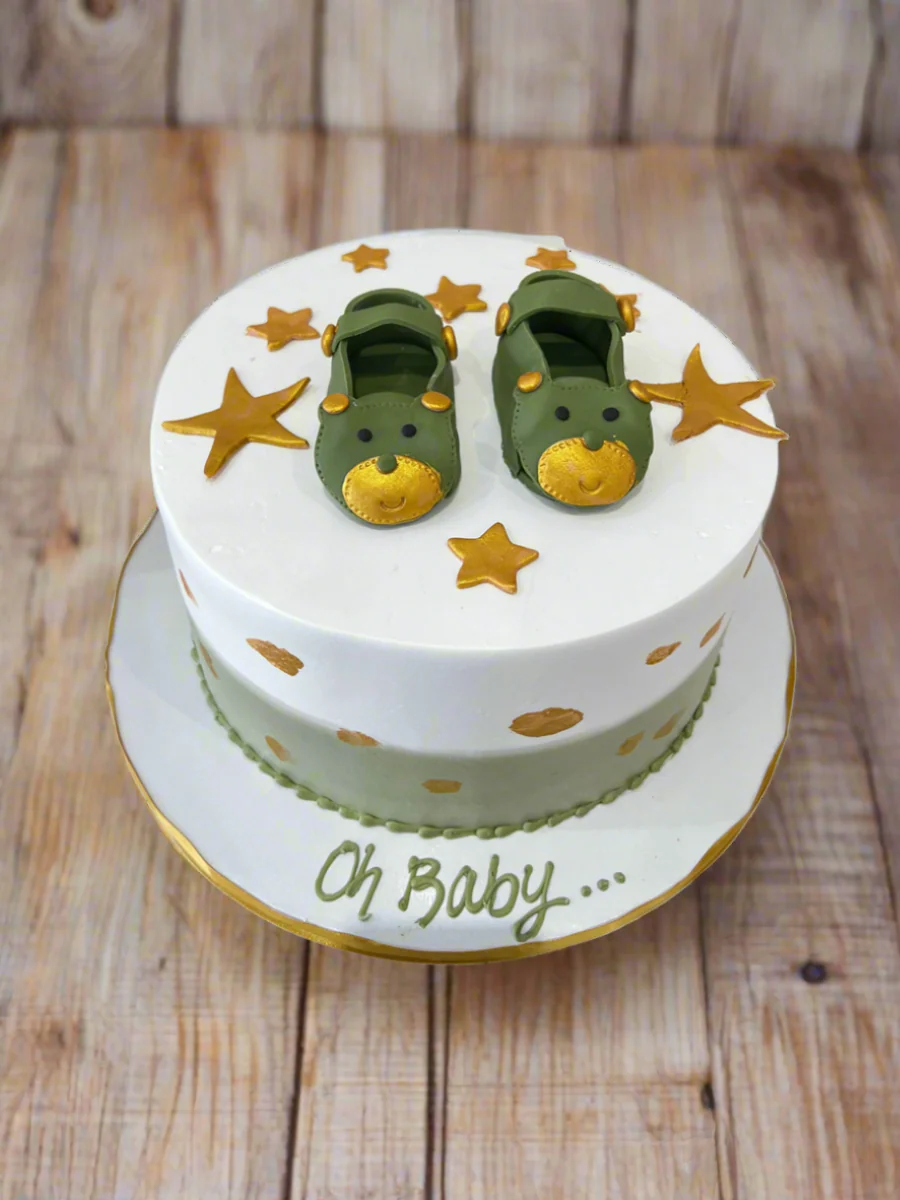 Sage Green Booties Cake - Image 3