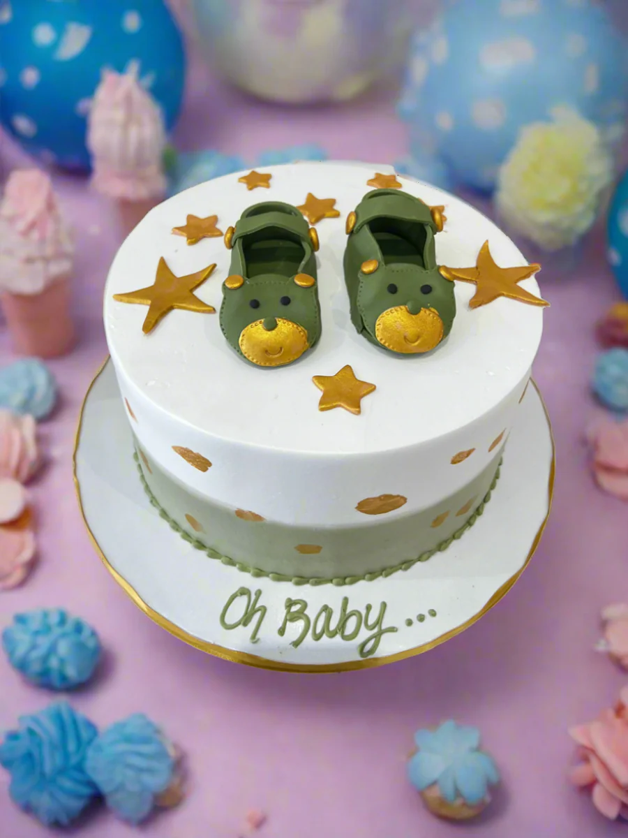 Sage Green Booties Cake - Image 4