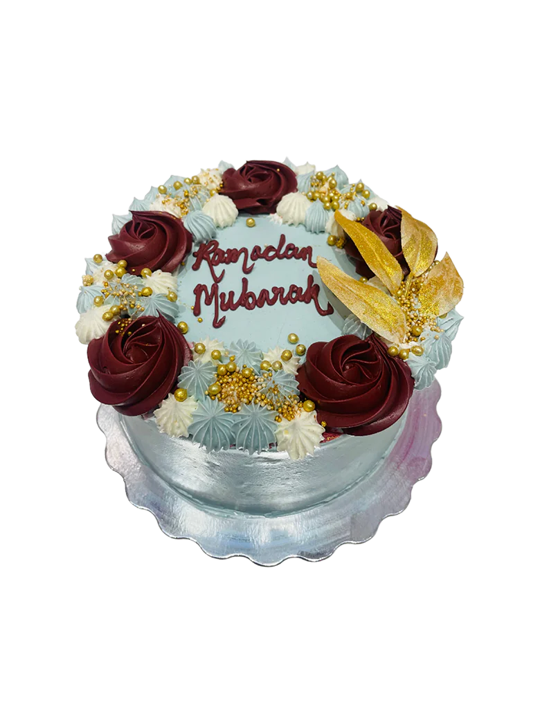 Sage Green & Maroon Cream Cake