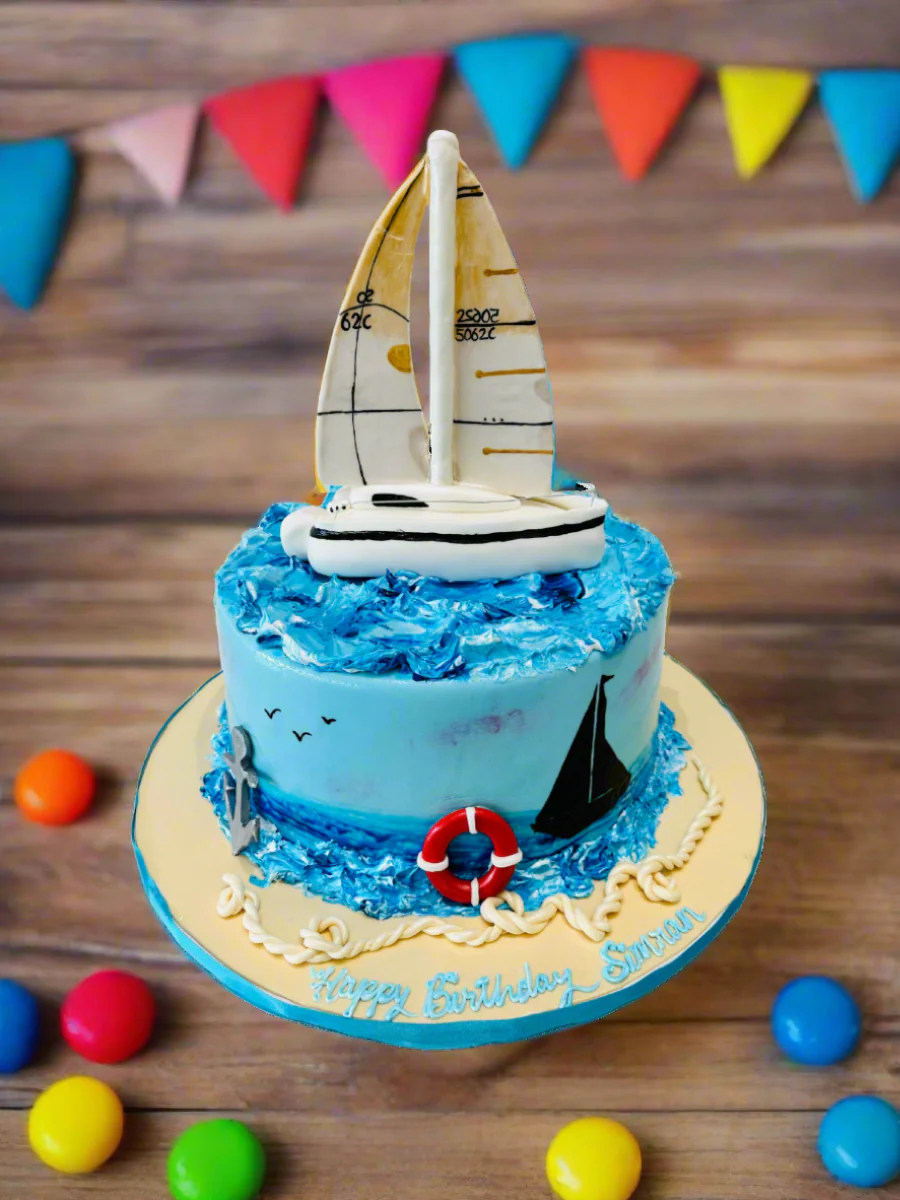 Sailing Boat Fondant Cake - Image 3
