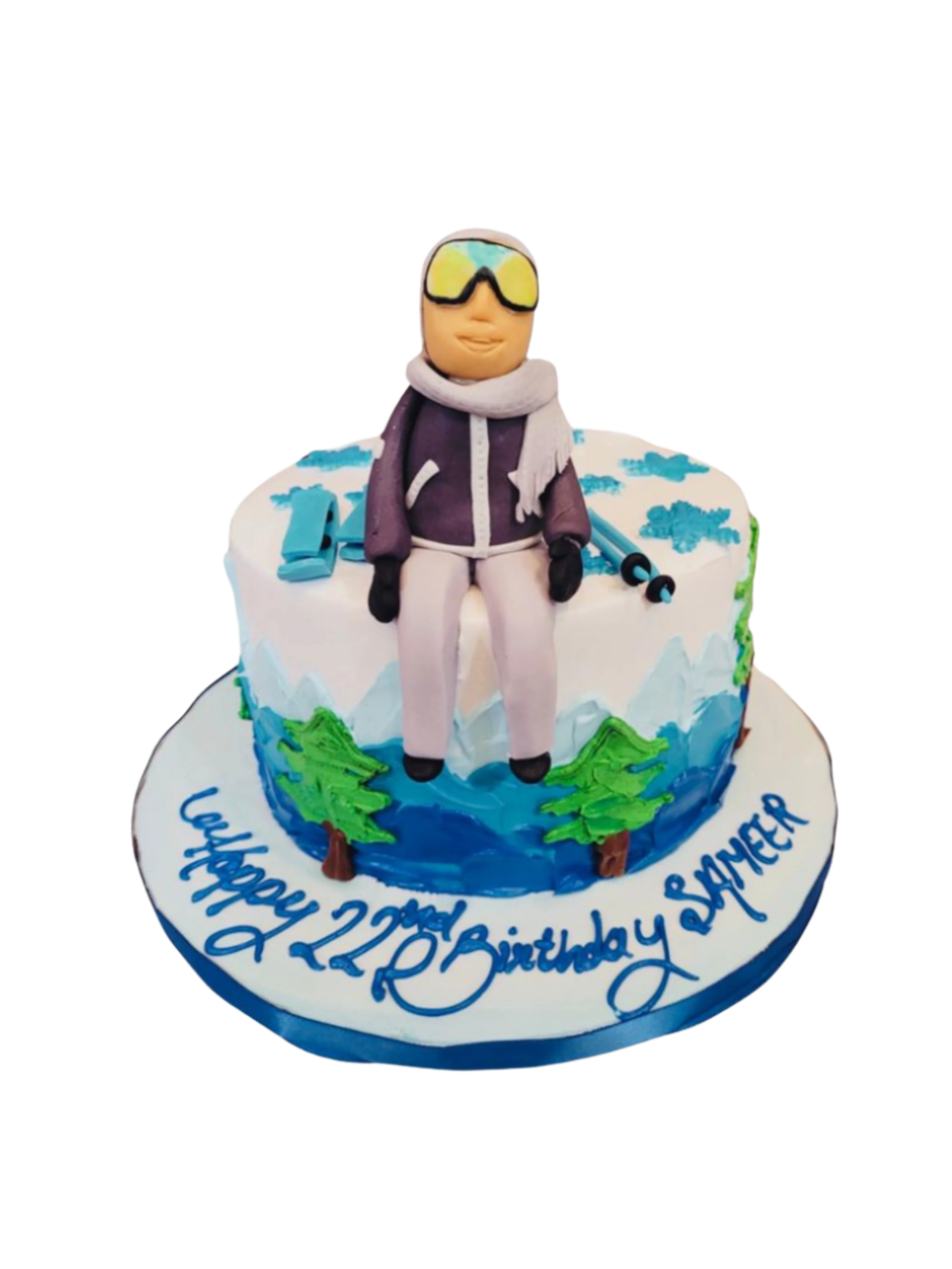 Sameer Snow Boarder Fondant Birthday Cake