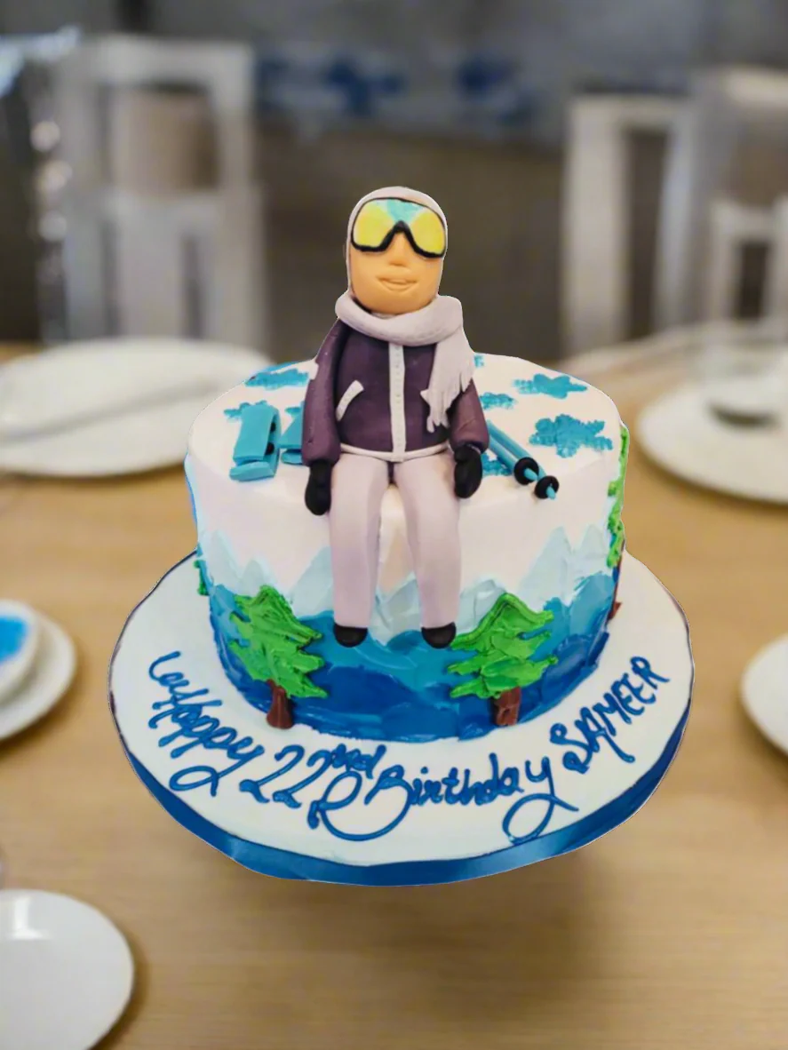 Sameer Snow Boarder Fondant Birthday Cake - Image 2