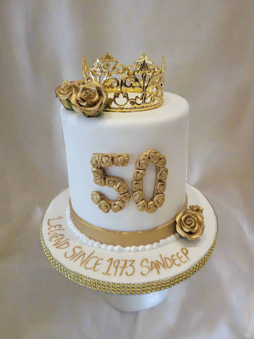Sandeep 50Th Birthday Fondant Cake - Image 2