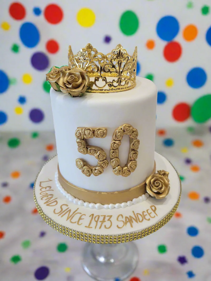 Sandeep 50Th Birthday Fondant Cake - Image 3