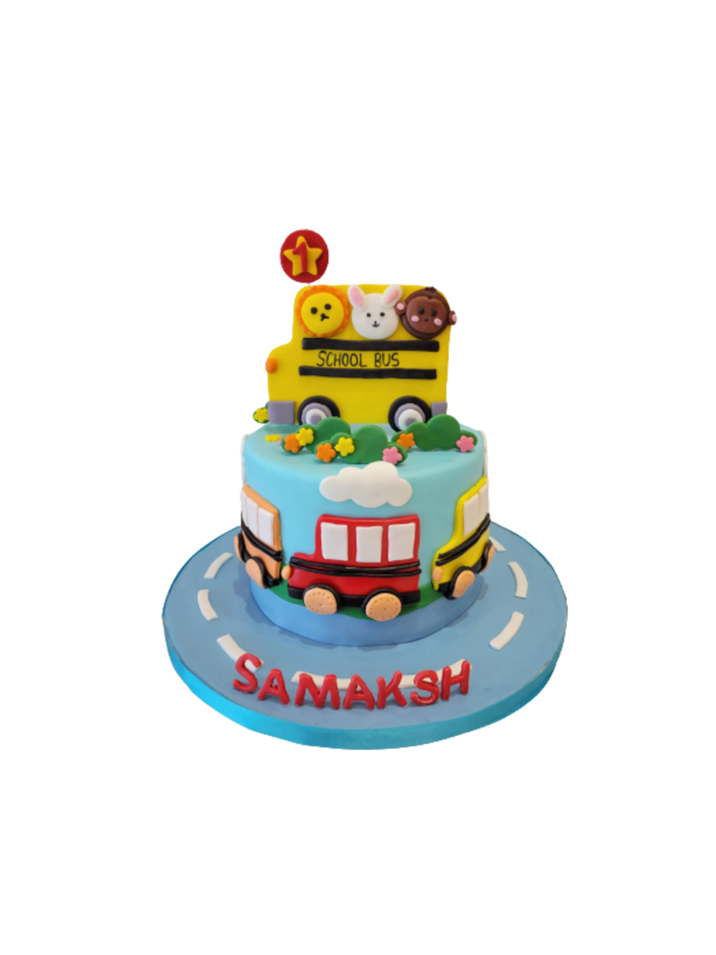 School Bus Fondant Cake