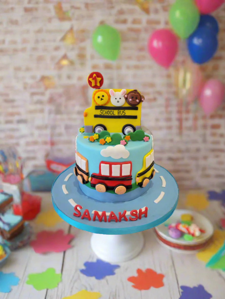 School Bus Fondant Cake - Image 2