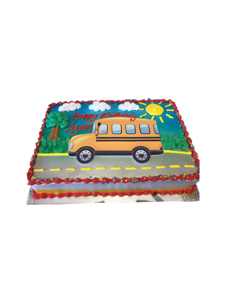 School Bus Photo Cake