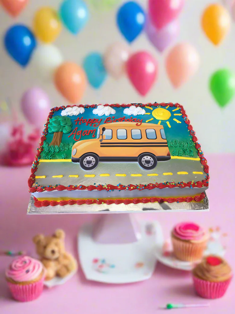 School Bus Photo Cake - Image 2