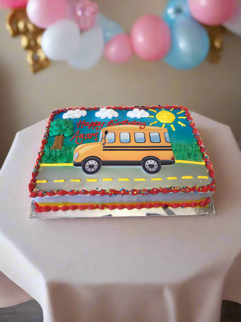 School Bus Photo Cake - Image 4