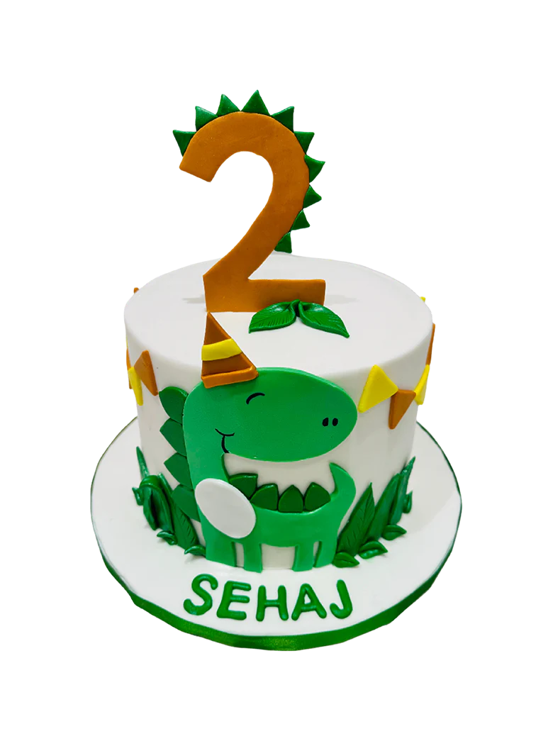 Sehaj Dinosaur Fondant Cake