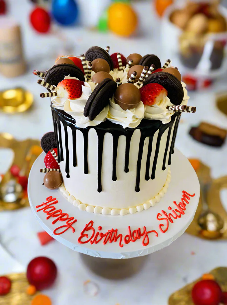 Shivam Chocolate Birthday Cake - Image 3