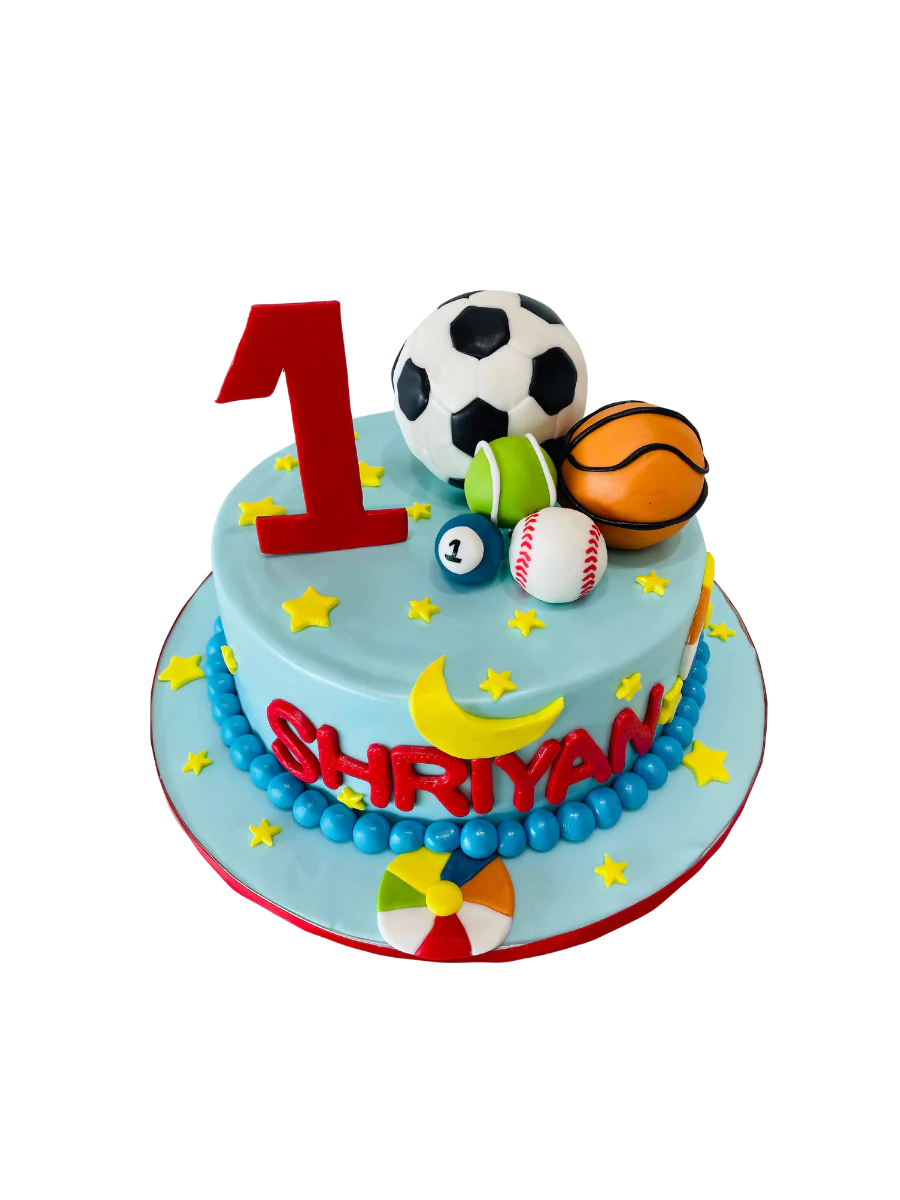 Shriyan Sport Balls Fondant Cake