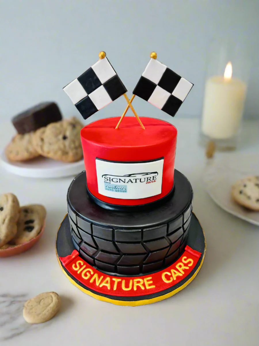 Signature Cars Fondant Tiered Cake - Image 2