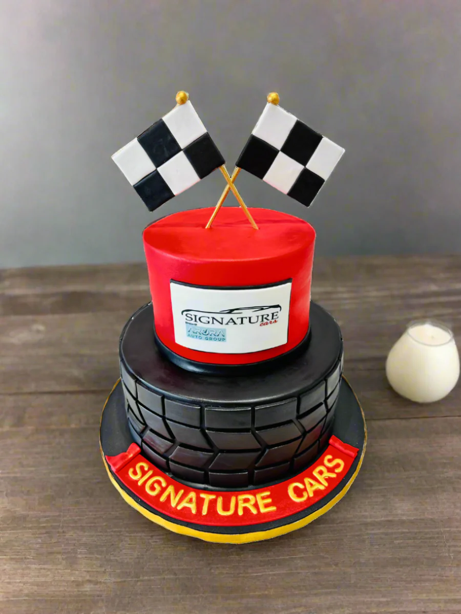 Signature Cars Fondant Tiered Cake - Image 3