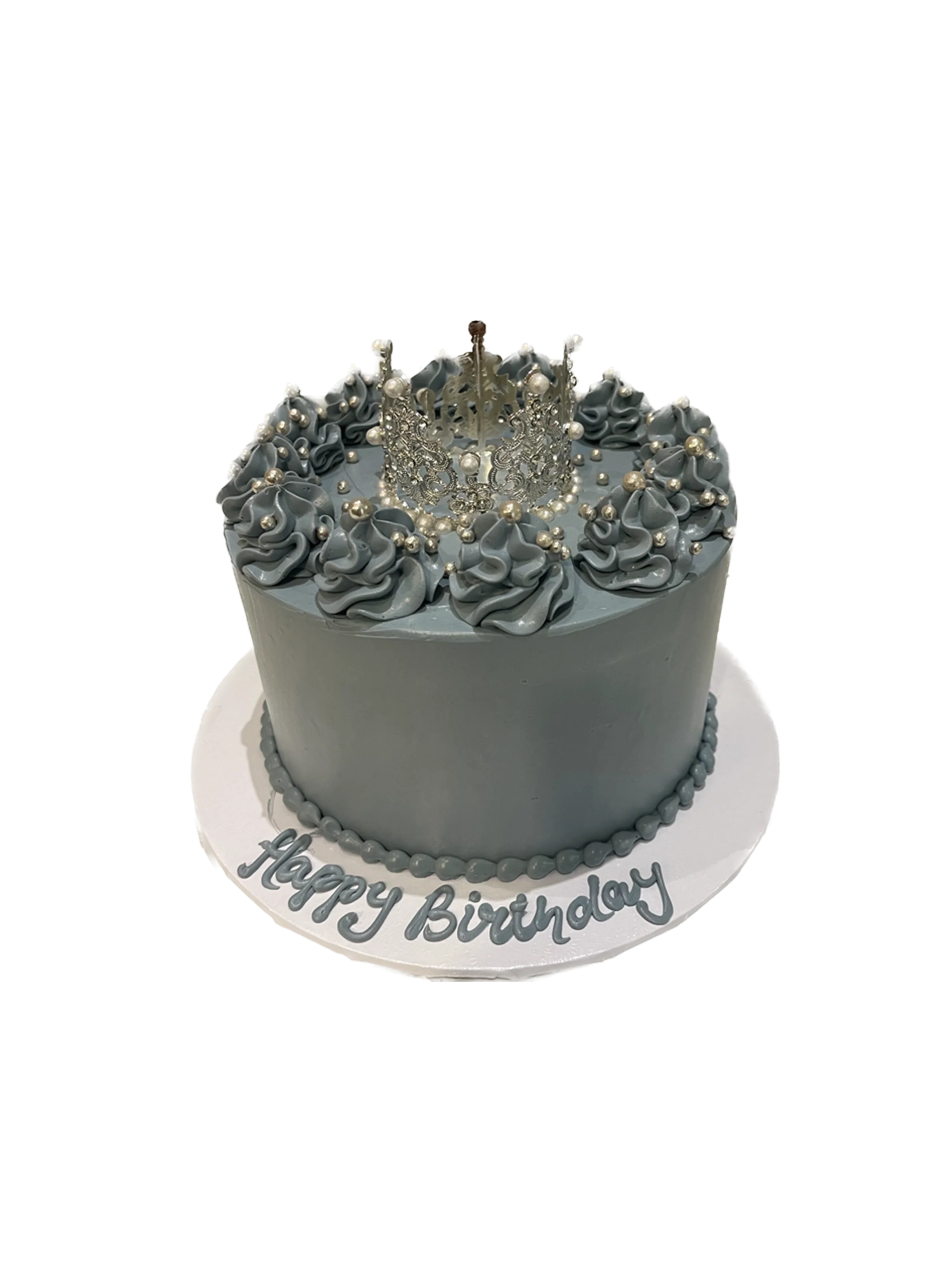 Silver Crown Birthday Cake