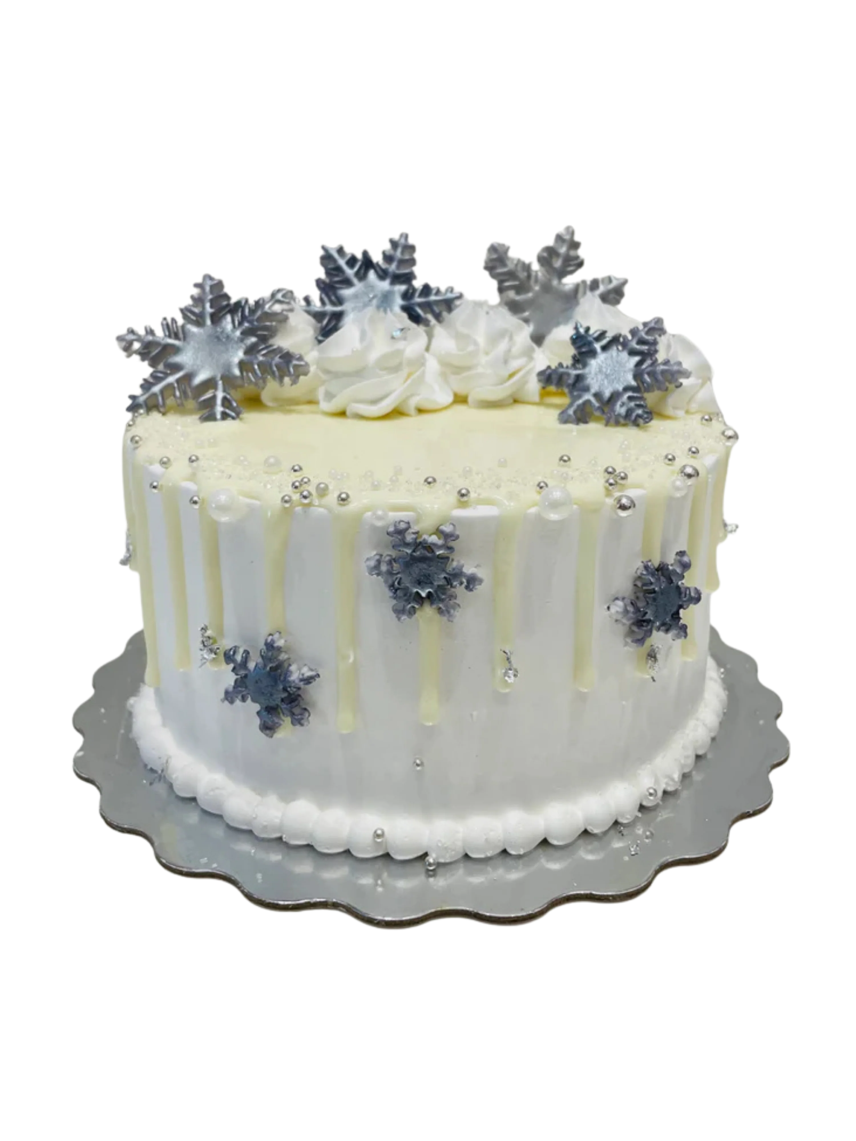 Silver & Ivory Christmas Cake