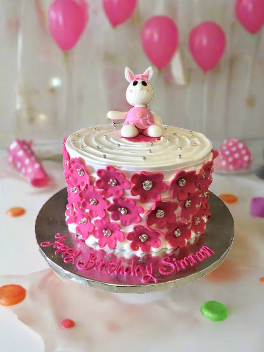 Simran Bunny Birthday Cake - Image 2