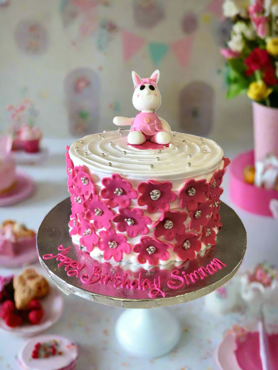 Simran Bunny Birthday Cake - Image 3