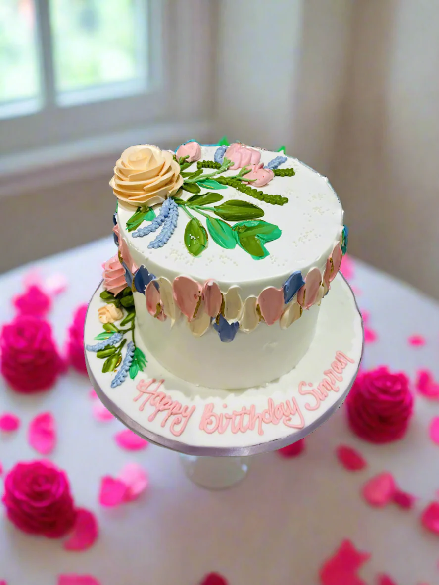 Simran Floral Birthday Cake - Image 2
