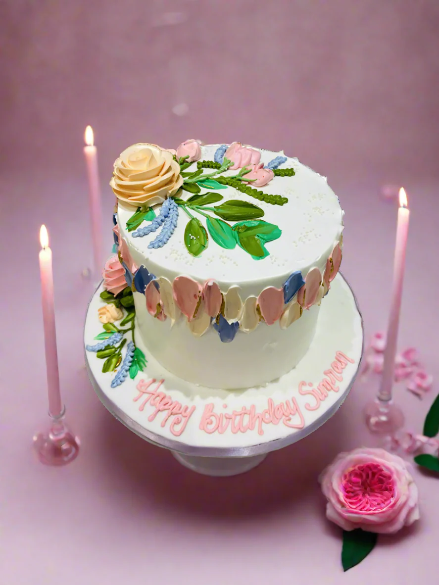 Simran Floral Birthday Cake - Image 3