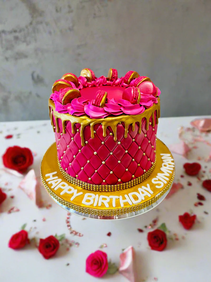 Simran Pink & Gold Cake - Image 3