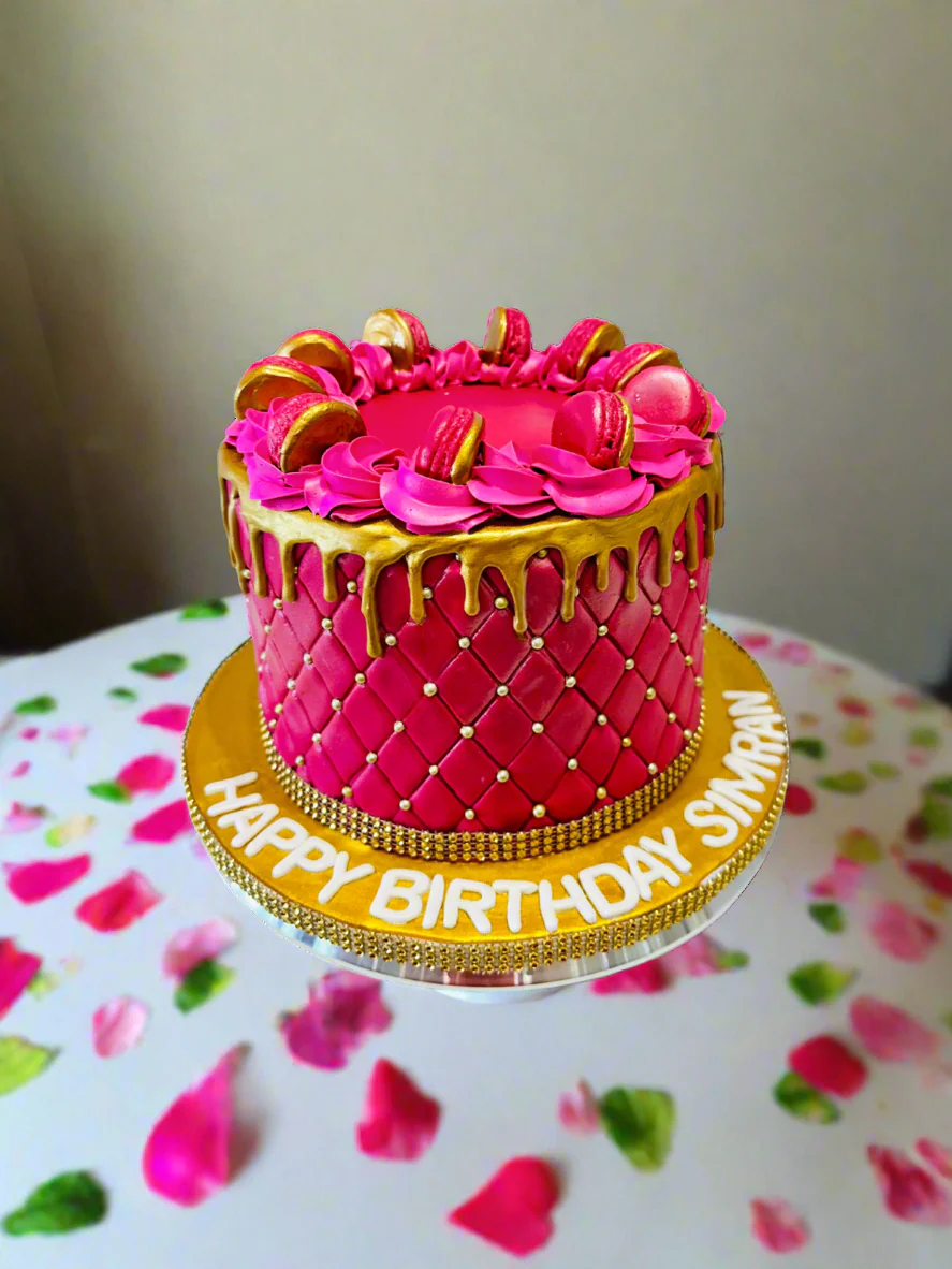 Simran Pink & Gold Cake - Image 4
