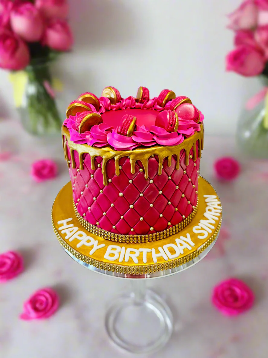 Simran Pink & Gold Cake - Image 5