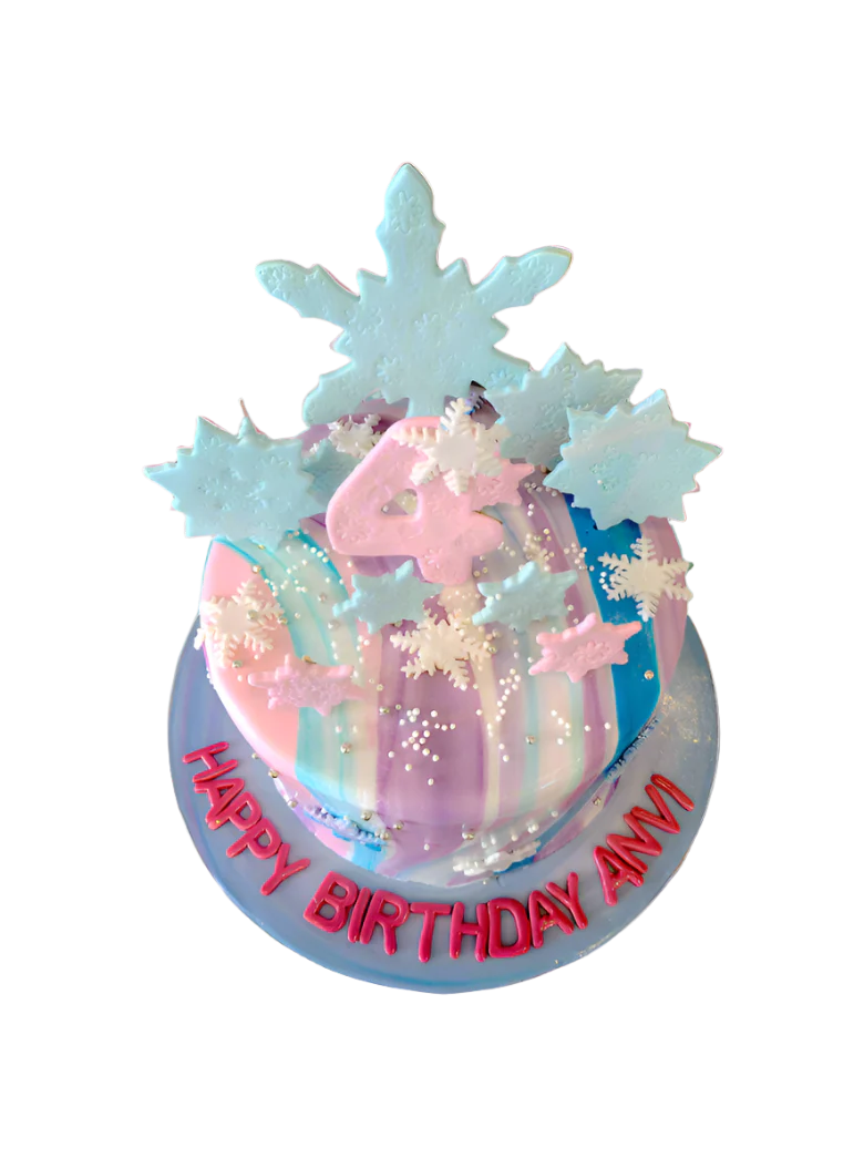 Snowflake Winter Wonderland Fondant Cake