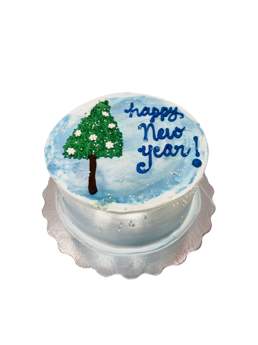 Snowy New Year Cake