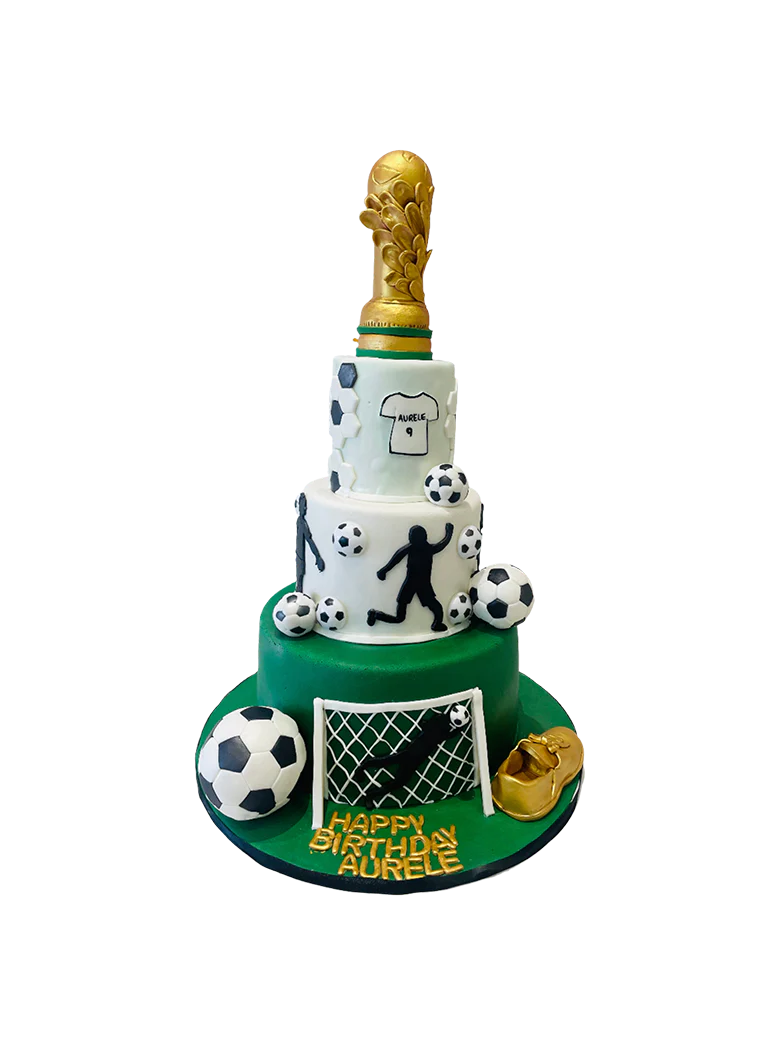 Soccer Champ Fondant Tiered Cake
