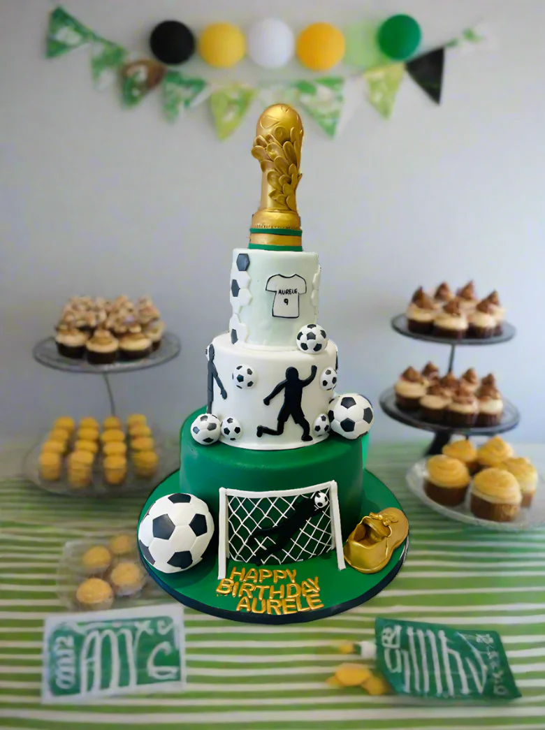 Soccer Champ Fondant Tiered Cake - Image 3