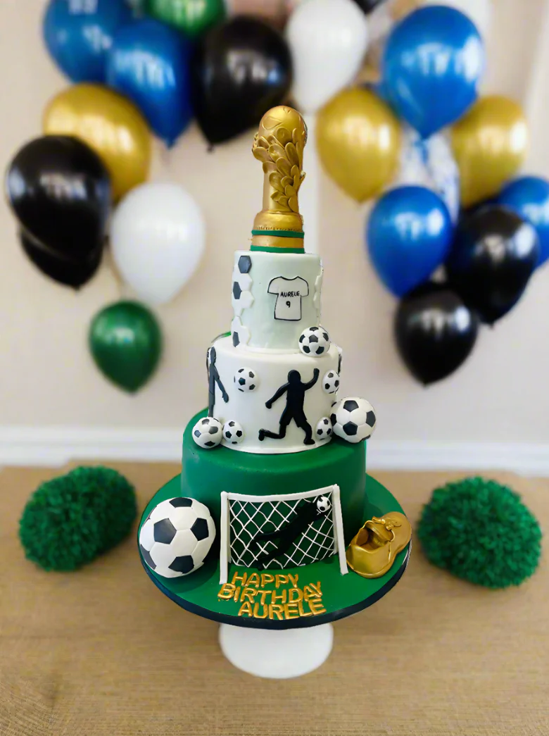 Soccer Champ Fondant Tiered Cake - Image 4